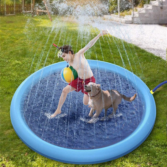 Velmora pet splash pad outdoor water play mat for dogs in garden