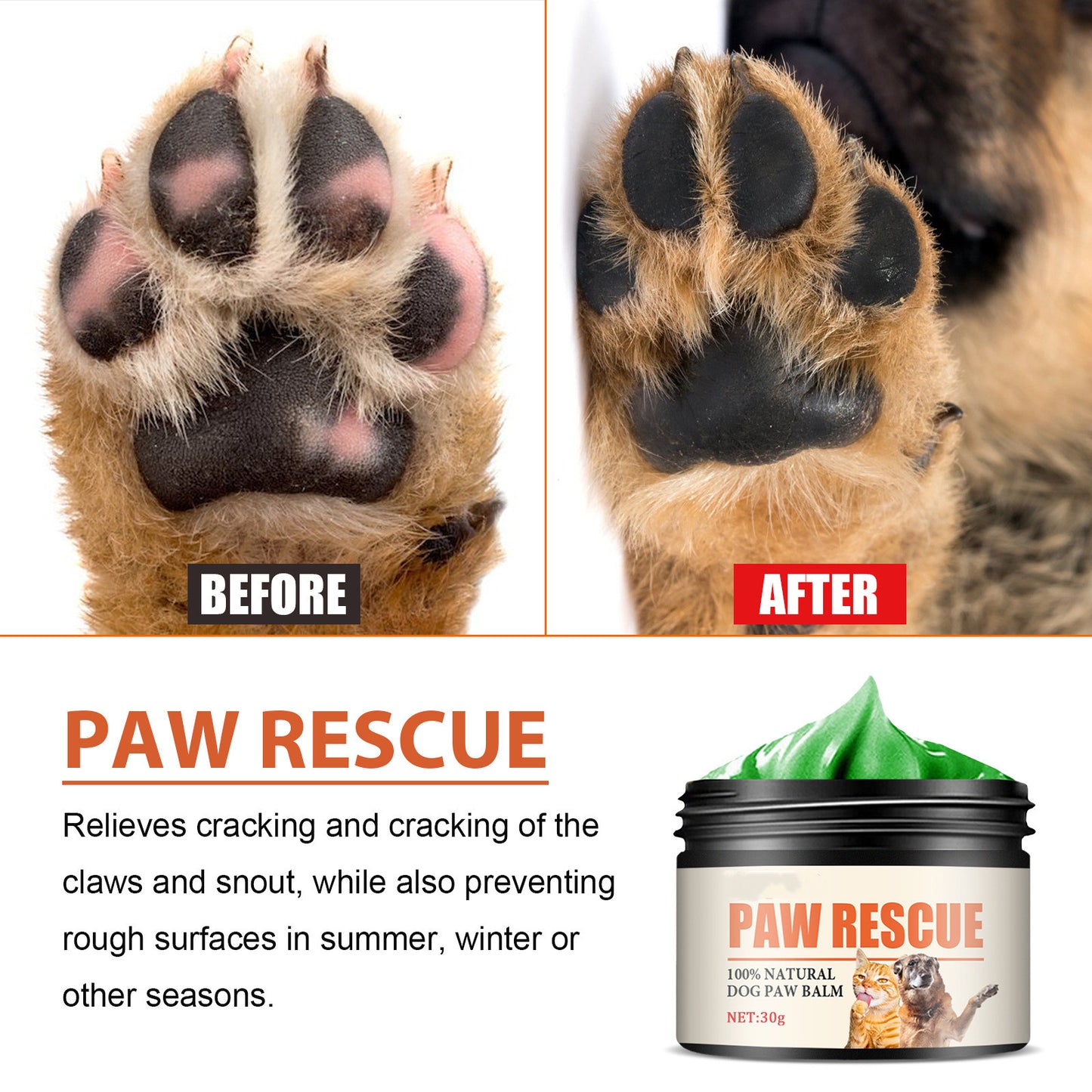 Dog paw protection balm safe for licking natural formula