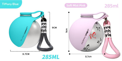 Printed portable dog water bottle set - blue and pink bundle